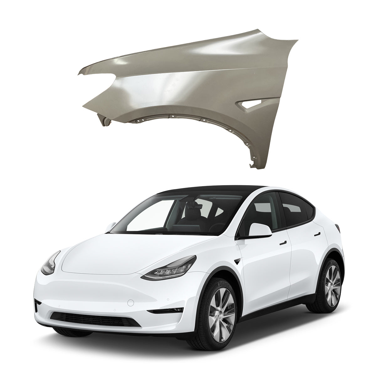 Replacement FRONT FENDER, LH, 2020-2023 Tesla Model Y, (Alum
